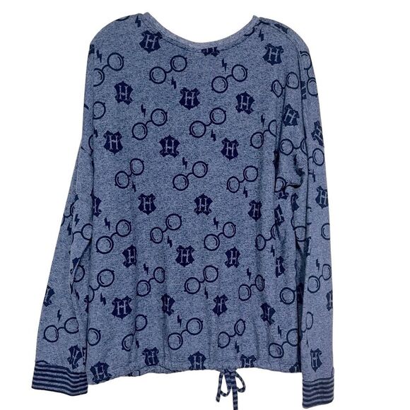 Wizarding World Harry Potter Women's 2-Piece Cozy Pajama Set Navy Blue - Picture 6 of 9